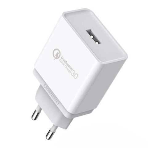 Ugreen CD122 szybka ładowarka sieciowa Quick Charge 3.0 18W 3A USB biały (10133) Ugreen CD122 szybka ładowarka sieciowa Quick Charge 3.0 18W 3A USB biały (10133)