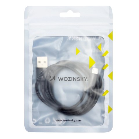Wozinsky kabel przewód USB - microUSB 2,4A 1m czarny (WUC-M1B) Wozinsky kabel przewód USB - microUSB 2,4A 1m czarny (WUC-M1B)