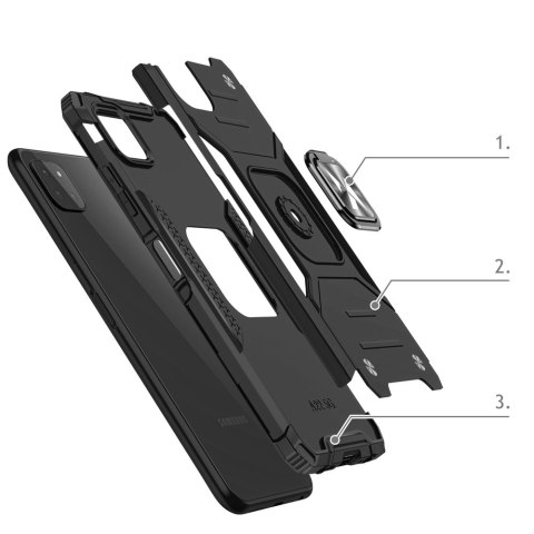 Wozinsky Ring Armor pancerne hybrydowe etui pokrowiec + magnetyczny uchwyt Samsung Galaxy A22 4G srebrny Wozinsky Ring Armor pancerne hybrydowe etui pokrowiec + magnetyczny uchwyt Samsung Galaxy A22 4G srebrny