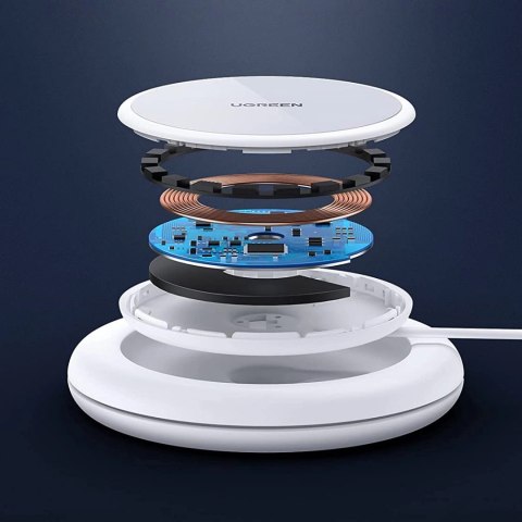 Ładowarka Ugreen CD245 40123 bezprzewodowa Qi / MagSafe 15W z kablem USB-C - biała Ładowarka Ugreen CD245 40123 bezprzewodowa Qi / MagSafe 15W z kablem USB-C - biała