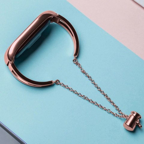 Metalowa bransoleta do Xiaomi Mi Band 3 / 4 / 5 / 6 opaska pasek - różowa