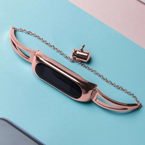 Metalowa bransoleta do Xiaomi Mi Band 3 / 4 / 5 / 6 opaska pasek - różowa