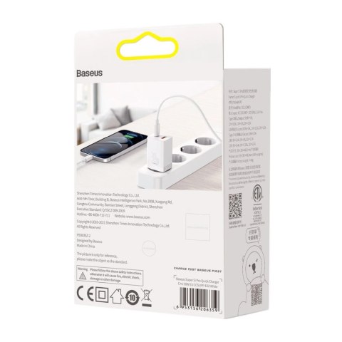 Baseus Super Si Pro szybka ładowarka USB / USB Typ C 30W Power Delivery Quick Charge biały (CCSUPP-E02) Baseus Super Si Pro szybka ładowarka USB / USB Typ C 30W Power Delivery Quick Charge biały (CCSUPP-E02)