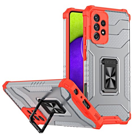 Crystal Ring Case pancerne hybrydowe etui pokrowiec + magnetyczny uchwyt Samsung Galaxy A72 4G czerwony Crystal Ring Case pancerne hybrydowe etui pokrowiec + magnetyczny uchwyt Samsung Galaxy A72 4G czerwony