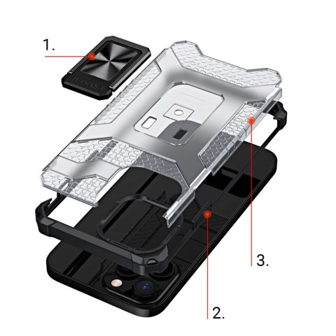 Crystal Ring Case pancerne hybrydowe etui pokrowiec + magnetyczny uchwyt iPhone 12 Pro Max czarny Crystal Ring Case pancerne hybrydowe etui pokrowiec + magnetyczny uchwyt iPhone 12 Pro Max czarny