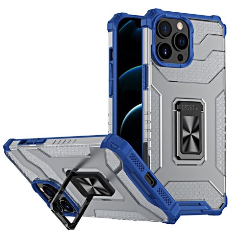 Crystal Ring Case pancerne hybrydowe etui pokrowiec + magnetyczny uchwyt iPhone 12 Pro Max niebieski Crystal Ring Case pancerne hybrydowe etui pokrowiec + magnetyczny uchwyt iPhone 12 Pro Max niebieski