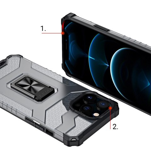 Crystal Ring Case pancerne hybrydowe etui pokrowiec + magnetyczny uchwyt iPhone 12 Pro czarny Crystal Ring Case pancerne hybrydowe etui pokrowiec + magnetyczny uchwyt iPhone 12 Pro czarny
