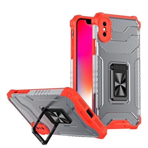 Crystal Ring Case pancerne hybrydowe etui pokrowiec + magnetyczny uchwyt iPhone XS Max czerwony Crystal Ring Case pancerne hybrydowe etui pokrowiec + magnetyczny uchwyt iPhone XS Max czerwony