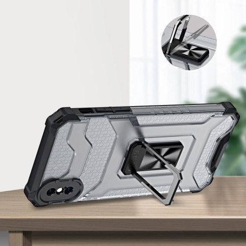 Crystal Ring Case pancerne hybrydowe etui pokrowiec + magnetyczny uchwyt iPhone XS Max czerwony Crystal Ring Case pancerne hybrydowe etui pokrowiec + magnetyczny uchwyt iPhone XS Max czerwony