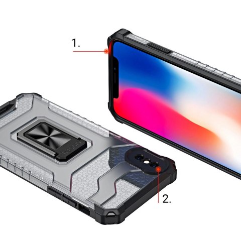 Crystal Ring Case pancerne hybrydowe etui pokrowiec + magnetyczny uchwyt iPhone XS Max czerwony Crystal Ring Case pancerne hybrydowe etui pokrowiec + magnetyczny uchwyt iPhone XS Max czerwony