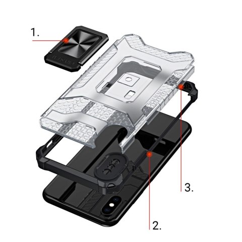 Crystal Ring Case pancerne hybrydowe etui pokrowiec + magnetyczny uchwyt iPhone XS Max czerwony Crystal Ring Case pancerne hybrydowe etui pokrowiec + magnetyczny uchwyt iPhone XS Max czerwony