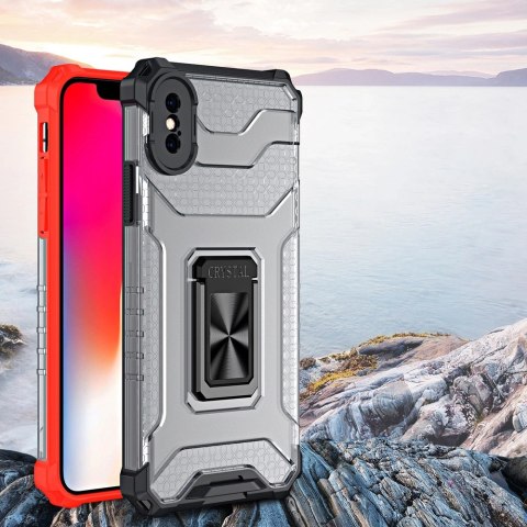 Crystal Ring Case pancerne hybrydowe etui pokrowiec + magnetyczny uchwyt iPhone XS Max czerwony Crystal Ring Case pancerne hybrydowe etui pokrowiec + magnetyczny uchwyt iPhone XS Max czerwony