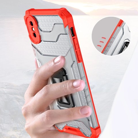 Crystal Ring Case pancerne hybrydowe etui pokrowiec + magnetyczny uchwyt iPhone XS Max czerwony Crystal Ring Case pancerne hybrydowe etui pokrowiec + magnetyczny uchwyt iPhone XS Max czerwony
