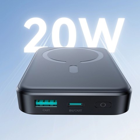 Powerbank Joyroom JR-W020 20W 10000mAh MagSafe + kabel USB-C - USB-C 0.25m - czarny Powerbank Joyroom JR-W020 20W 10000mAh MagSafe + kabel USB-C - USB-C 0.25m - czarny