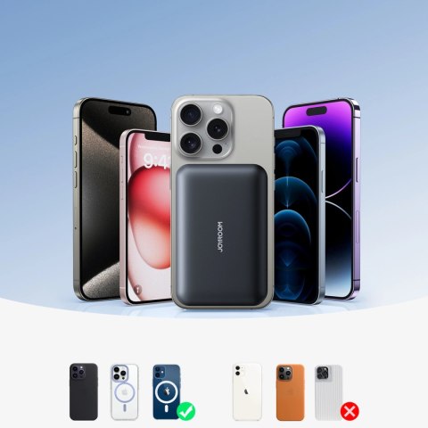Powerbank Joyroom JR-W020 20W 10000mAh MagSafe + kabel USB-C - USB-C 0.25m - czarny Powerbank Joyroom JR-W020 20W 10000mAh MagSafe + kabel USB-C - USB-C 0.25m - czarny
