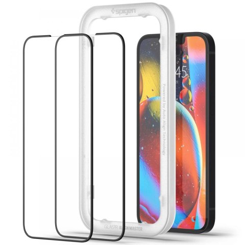 Szkło hartowane Spigen ALM Glass FC na iPhone 13 / 13 Pro / 14 / 16e - czarne 2 szt. Szkło hartowane Spigen ALM Glass FC na iPhone 13 / 13 Pro / 14 / 16e - czarne 2 szt.