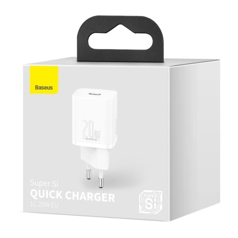 Baseus Super Si 1C szybka ładowarka USB Typ C 20 W Power Delivery biały (CCSUP-B02) Baseus Super Si 1C szybka ładowarka USB Typ C 20 W Power Delivery biały (CCSUP-B02)