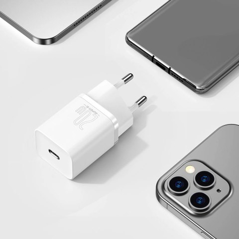 Baseus Super Si 1C szybka ładowarka USB Typ C 20 W Power Delivery biały (CCSUP-B02) Baseus Super Si 1C szybka ładowarka USB Typ C 20 W Power Delivery biały (CCSUP-B02)