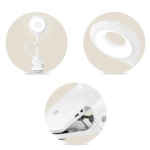 Bezprzewodowa lampka LED do czytania z klipsem + kabel micro USB czarny