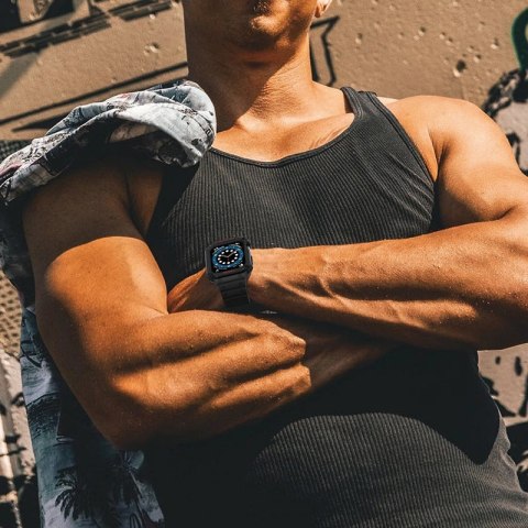 Pasek z etui ochronnym Protect Strap Band do Apple Watch 38 / 40 / 41 mm opaska obudowa pancerna - biały