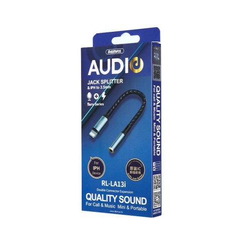 Remax Sury Series adapter przejściówka Lightning - mini jack 3,5mm 0,13m grafitowy (RL-LA13i) Remax Sury Series adapter przejściówka Lightning - mini jack 3,5mm 0,13m grafitowy (RL-LA13i)