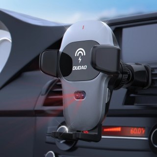 Automatyczny uchwyt samochodowy Dudao z wbudowaną ładowarką bezprzewodową Qi 15W szary (F20xs)