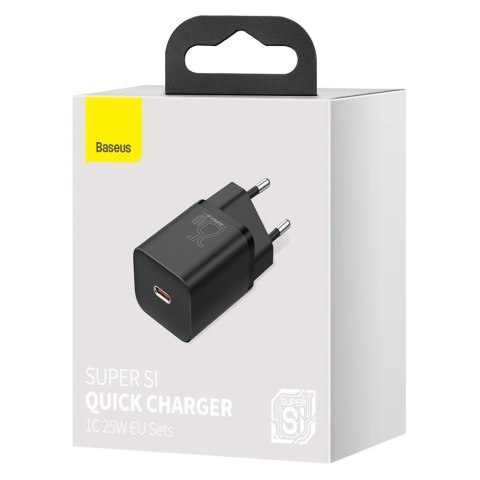 Baseus Super Si 1C szybka ładowarka USB Typ C 25W Power Delivery Quick Charge czarny (CCSP020101) Baseus Super Si 1C szybka ładowarka USB Typ C 25W Power Delivery Quick Charge czarny (CCSP020101)