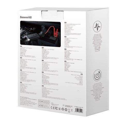 Baseus powerbank Power Starter Jump Starter urządzenie rozruchowe booster 10000mAh 12V (1000A / 500A) + kable krokodylki czarny Baseus powerbank Power Starter Jump Starter urządzenie rozruchowe booster 10000mAh 12V (1000A / 500A) + kable krokodylki czarny