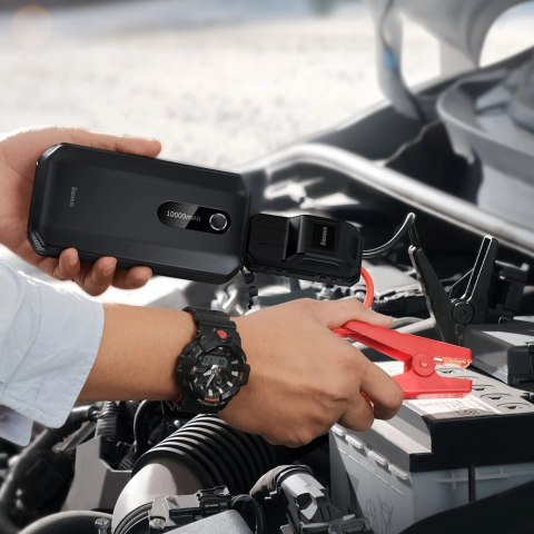Baseus powerbank Power Starter Jump Starter urządzenie rozruchowe booster 10000mAh 12V (1000A / 500A) + kable krokodylki czarny Baseus powerbank Power Starter Jump Starter urządzenie rozruchowe booster 10000mAh 12V (1000A / 500A) + kable krokodylki czarny