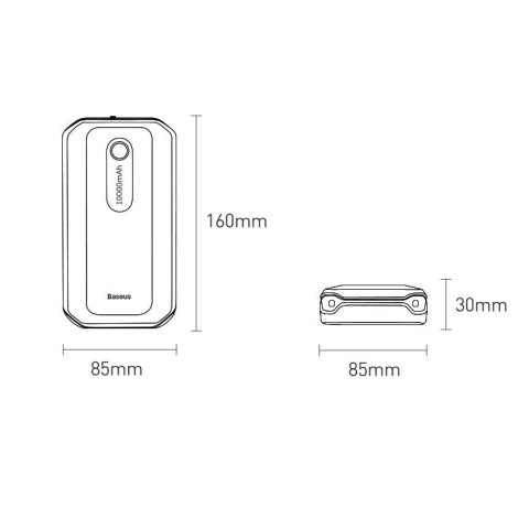 Baseus powerbank Power Starter Jump Starter urządzenie rozruchowe booster 10000mAh 12V (1000A / 500A) + kable krokodylki czarny Baseus powerbank Power Starter Jump Starter urządzenie rozruchowe booster 10000mAh 12V (1000A / 500A) + kable krokodylki czarny
