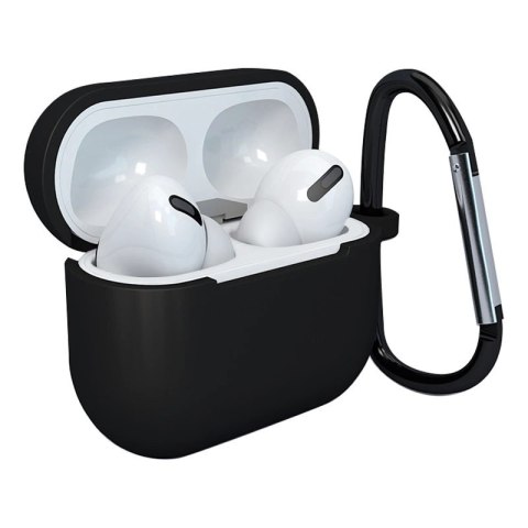 Etui do AirPods 3 silikonowy miękki pokrowiec na słuchawki + brelok karabińczyk zawieszka czarny (case D) Etui do AirPods 3 silikonowy miękki pokrowiec na słuchawki + brelok karabińczyk zawieszka czarny (case D)