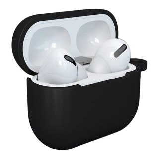 Etui do AirPods 3 silikonowy miękki pokrowiec na słuchawki + brelok karabińczyk zawieszka czarny (case D)