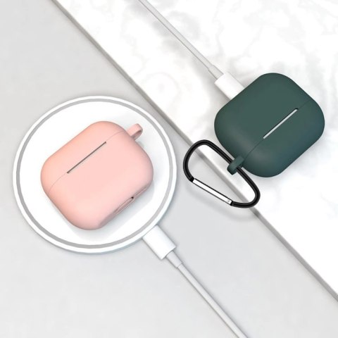 Etui do AirPods 3 silikonowy miękki pokrowiec na słuchawki + brelok karabińczyk zawieszka czarny (case D) Etui do AirPods 3 silikonowy miękki pokrowiec na słuchawki + brelok karabińczyk zawieszka czarny (case D)