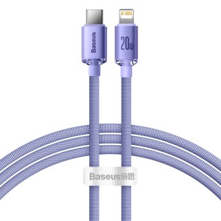 Kabel Baseus CAJY000205 Lightning - USB-C PD 20W 480Mb/s 1,2m - fioletowy