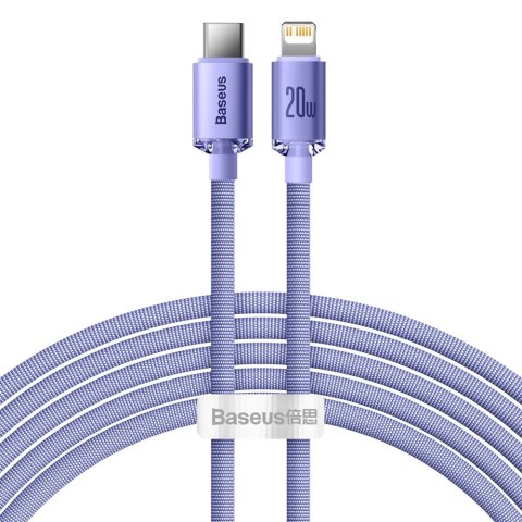 Kabel Baseus CAJY000305 Lightning - USB-C PD 20W 480Mb/s 2m - fioletowy Kabel Baseus CAJY000305 Lightning - USB-C PD 20W 480Mb/s 2m - fioletowy