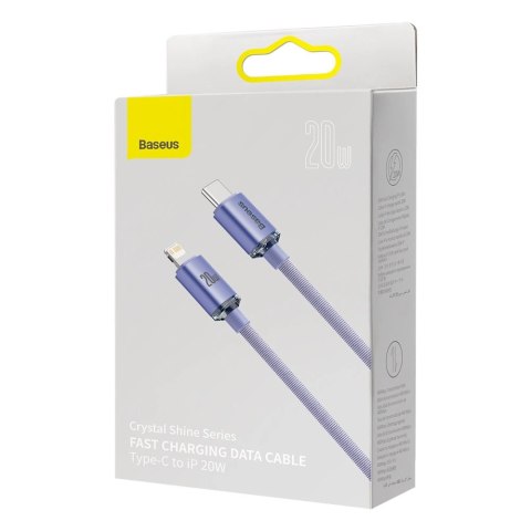 Kabel Baseus CAJY000305 Lightning - USB-C PD 20W 480Mb/s 2m - fioletowy Kabel Baseus CAJY000305 Lightning - USB-C PD 20W 480Mb/s 2m - fioletowy