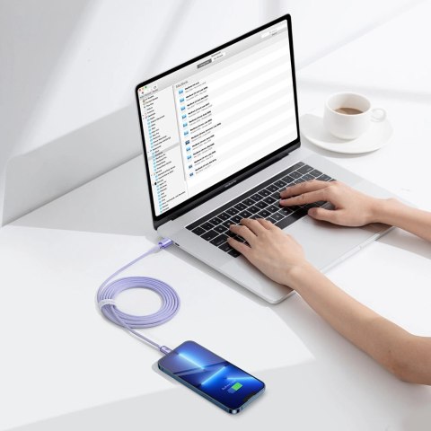 Kabel Baseus CAJY000305 Lightning - USB-C PD 20W 480Mb/s 2m - fioletowy Kabel Baseus CAJY000305 Lightning - USB-C PD 20W 480Mb/s 2m - fioletowy