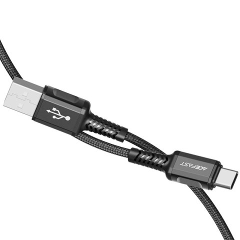Acefast kabel USB - USB Typ C 1,2m, 3A czarny (C1-04 black) Acefast kabel USB - USB Typ C 1,2m, 3A czarny (C1-04 black)