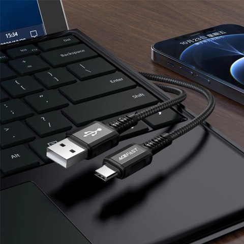 Acefast kabel USB - USB Typ C 1,2m, 3A czarny (C1-04 black) Acefast kabel USB - USB Typ C 1,2m, 3A czarny (C1-04 black)