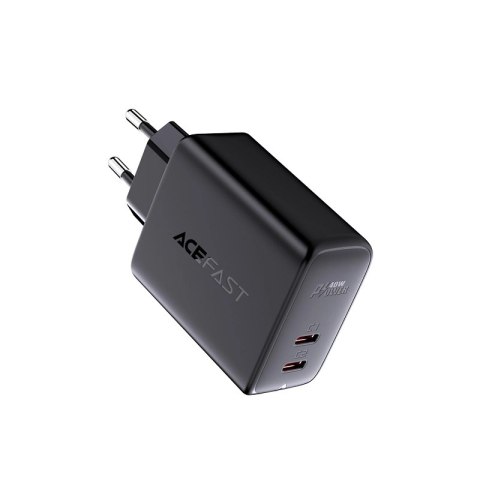 Acefast ładowarka sieciowa 2x USB Typ C 40W, PPS, PD, QC 3.0, AFC, FCP czarny (A9 black) Acefast ładowarka sieciowa 2x USB Typ C 40W, PPS, PD, QC 3.0, AFC, FCP czarny (A9 black)