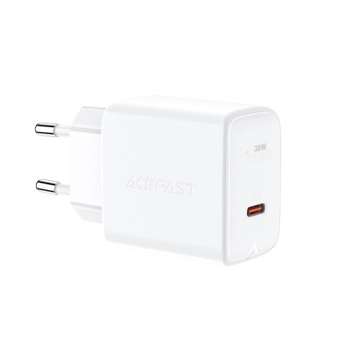 Acefast ładowarka sieciowa GaN USB Typ C 30W, PD, QC 3.0, AFC, FCP biały (A21 white) Acefast ładowarka sieciowa GaN USB Typ C 30W, PD, QC 3.0, AFC, FCP biały (A21 white)