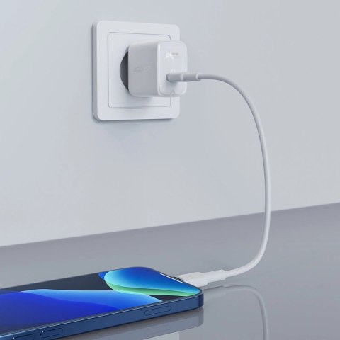 Acefast ładowarka sieciowa GaN USB Typ C 30W, PD, QC 3.0, AFC, FCP biały (A21 white) Acefast ładowarka sieciowa GaN USB Typ C 30W, PD, QC 3.0, AFC, FCP biały (A21 white)