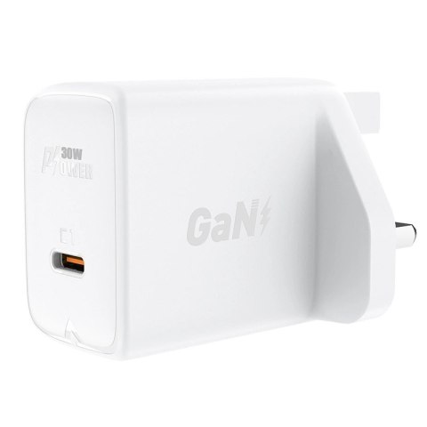 Acefast ładowarka sieciowa GaN (wtyczka UK) USB Typ C 30W, Power Delivery, PPS, Q3 3.0, AFC, FCP biały (A24 UK white) Acefast ładowarka sieciowa GaN (wtyczka UK) USB Typ C 30W, Power Delivery, PPS, Q3 3.0, AFC, FCP biały (A24 UK white)