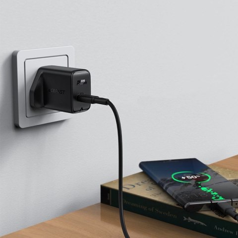 Acefast ładowarka sieciowa GaN (wtyczka UK) USB Typ C 30W, Power Delivery, PPS, Q3 3.0, AFC, FCP biały (A24 UK white) Acefast ładowarka sieciowa GaN (wtyczka UK) USB Typ C 30W, Power Delivery, PPS, Q3 3.0, AFC, FCP biały (A24 UK white)