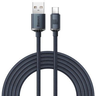 Baseus Crystal Shine Series kabel przewód USB do szybkiego ładowania i transferu danych USB Typ A - USB Typ C 100W 2m czarny (CA