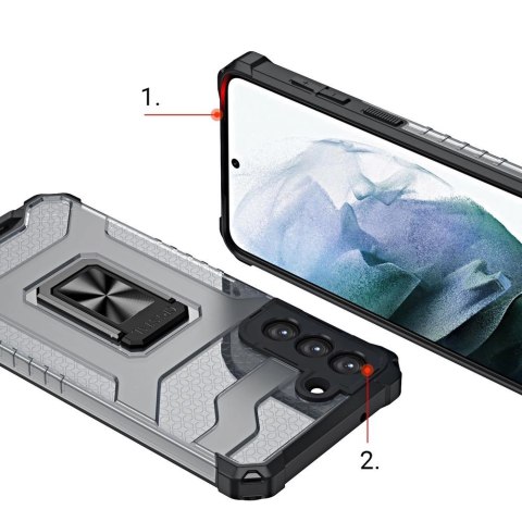 Crystal Ring Case pancerne hybrydowe etui pokrowiec + magnetyczny uchwyt Samsung Galaxy S22+ (S22 Plus) niebieski Crystal Ring Case pancerne hybrydowe etui pokrowiec + magnetyczny uchwyt Samsung Galaxy S22+ (S22 Plus) niebieski