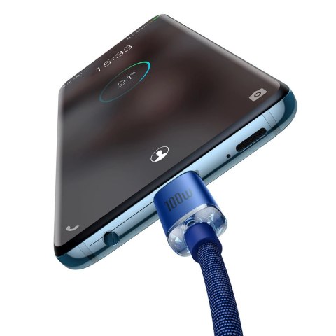 Kabel Baseus CAJY000603 USB-C - USB-C PD 100W 5A 480Mb/s 1,2m - niebieski Kabel Baseus CAJY000603 USB-C - USB-C PD 100W 5A 480Mb/s 1,2m - niebieski