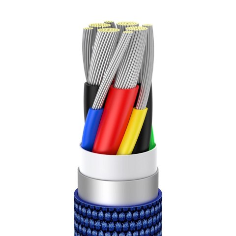 Kabel Baseus CAJY000603 USB-C - USB-C PD 100W 5A 480Mb/s 1,2m - niebieski Kabel Baseus CAJY000603 USB-C - USB-C PD 100W 5A 480Mb/s 1,2m - niebieski