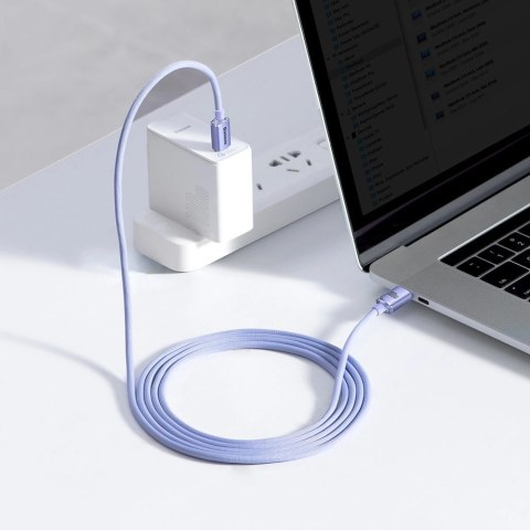 Kabel Baseus CAJY000705 USB-C - USB-C PD QC 100W 5A 480Mb/s 2m - fioletowy Kabel Baseus CAJY000705 USB-C - USB-C PD QC 100W 5A 480Mb/s 2m - fioletowy