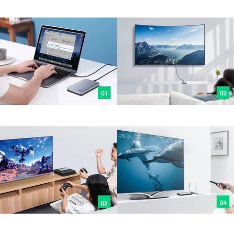 Kieszeń Ugreen CM300 70498 na dysk twardy 2,5'' SATA 3.0 6Gbps - szary + kabel USB-C - USB-A 0.5m